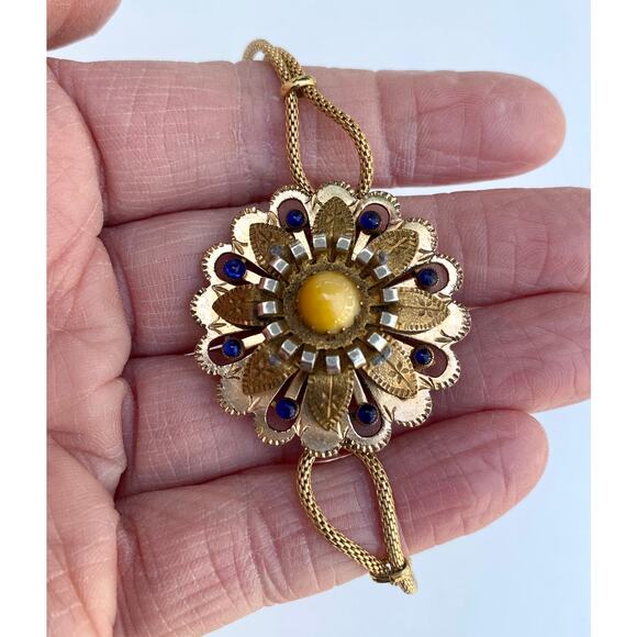 Vintage Bracelet - Pendant, Stones Brass/gold Vintage Style  Vintage Bracelet - Pendant, Stones Brass/Gold Vintage Style Watchband